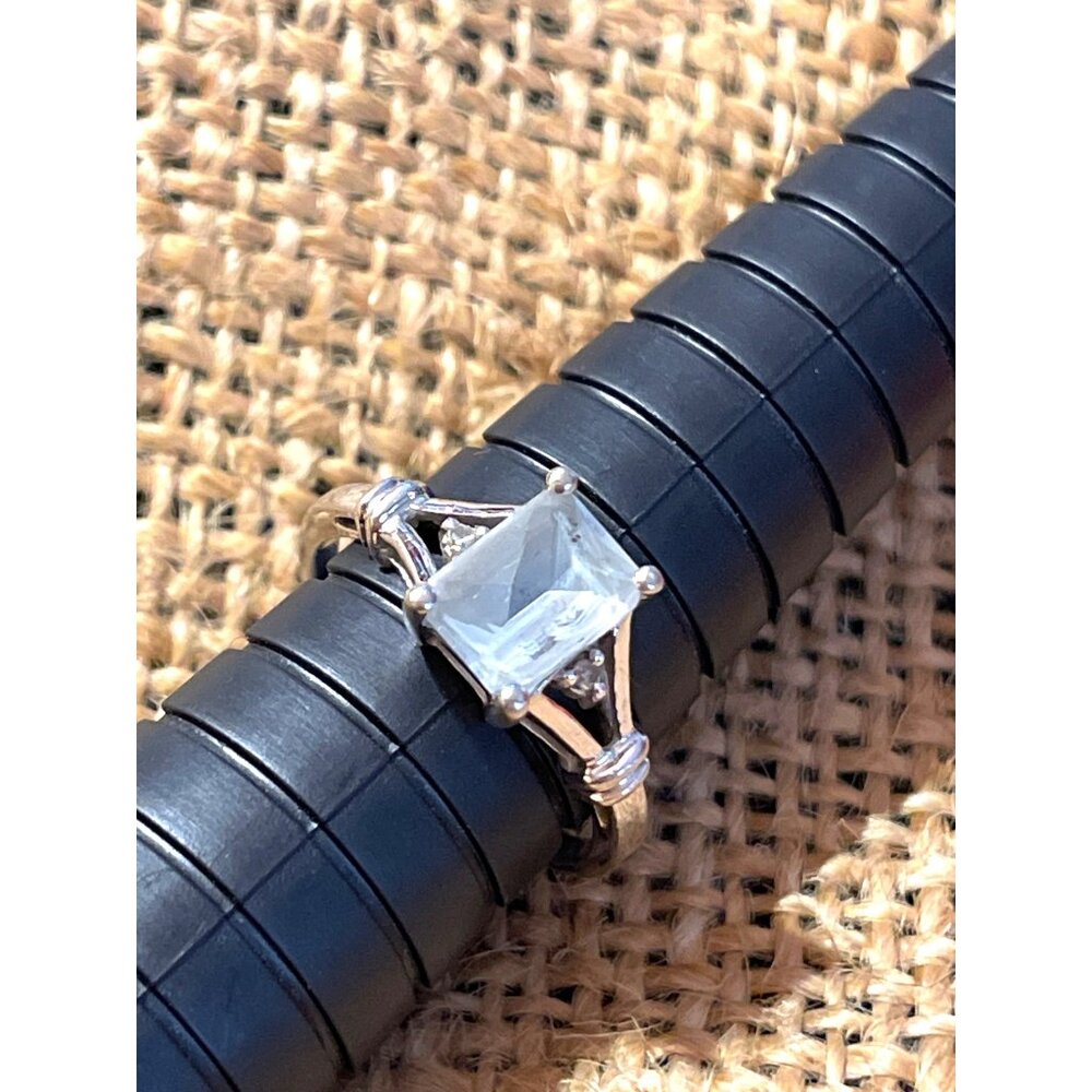 14k white Gold Aquamarine and Diamond Ring Signed Stunning Gift! Please Read - Picture 10 of 13
